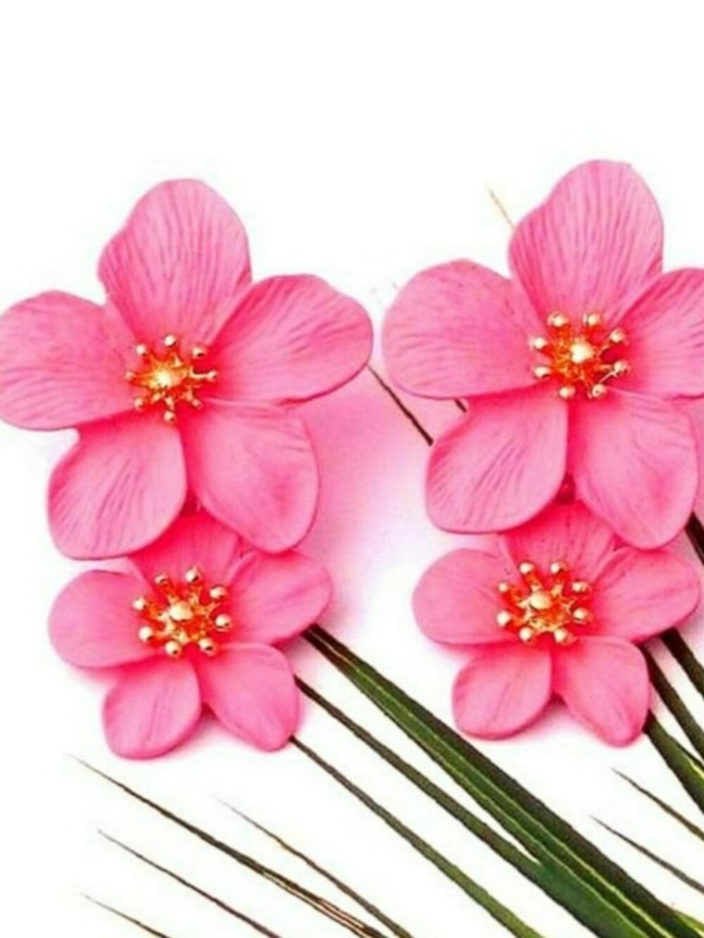 Thalia Blooms Florets Sweet Pink Tiered Flower Earrings Gift Packaged